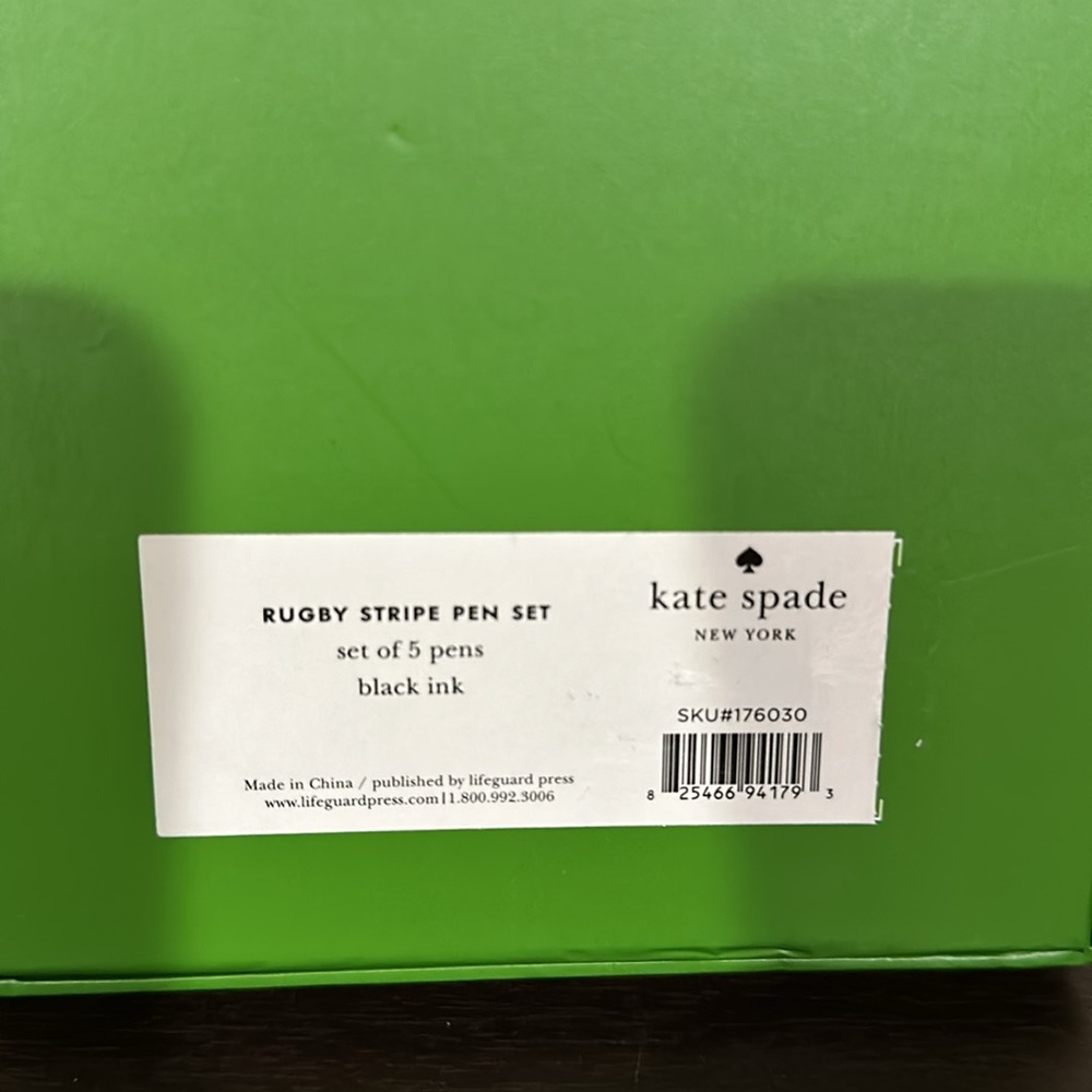 NWT Kate Spade Rugby Stripe pen set - Picture 3 of 3